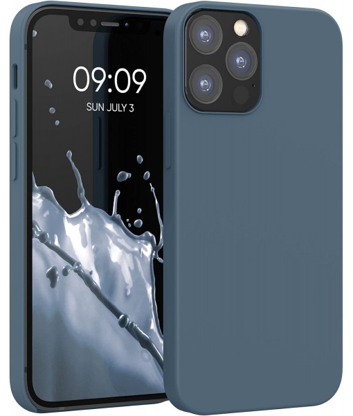 Husa iPhone 15 Pro Max, Silicon Catifelat cu Interior Microfibra, Grey